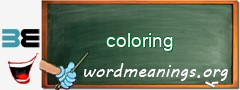 WordMeaning blackboard for coloring